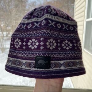 Turtle Fur Purple Patterned Girls Hat